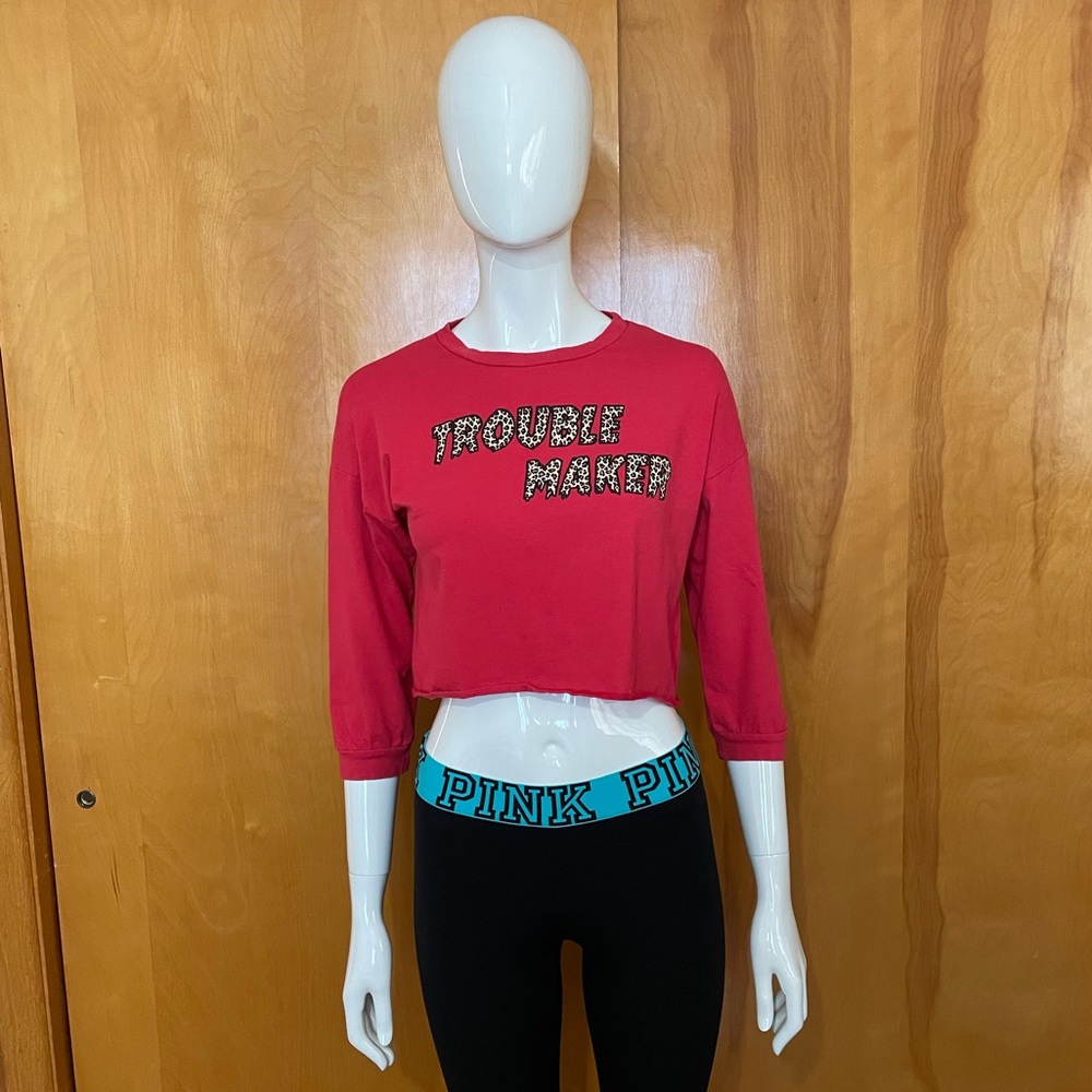 Valfre Trouble Maker Crop Top Shirt Size Small Red